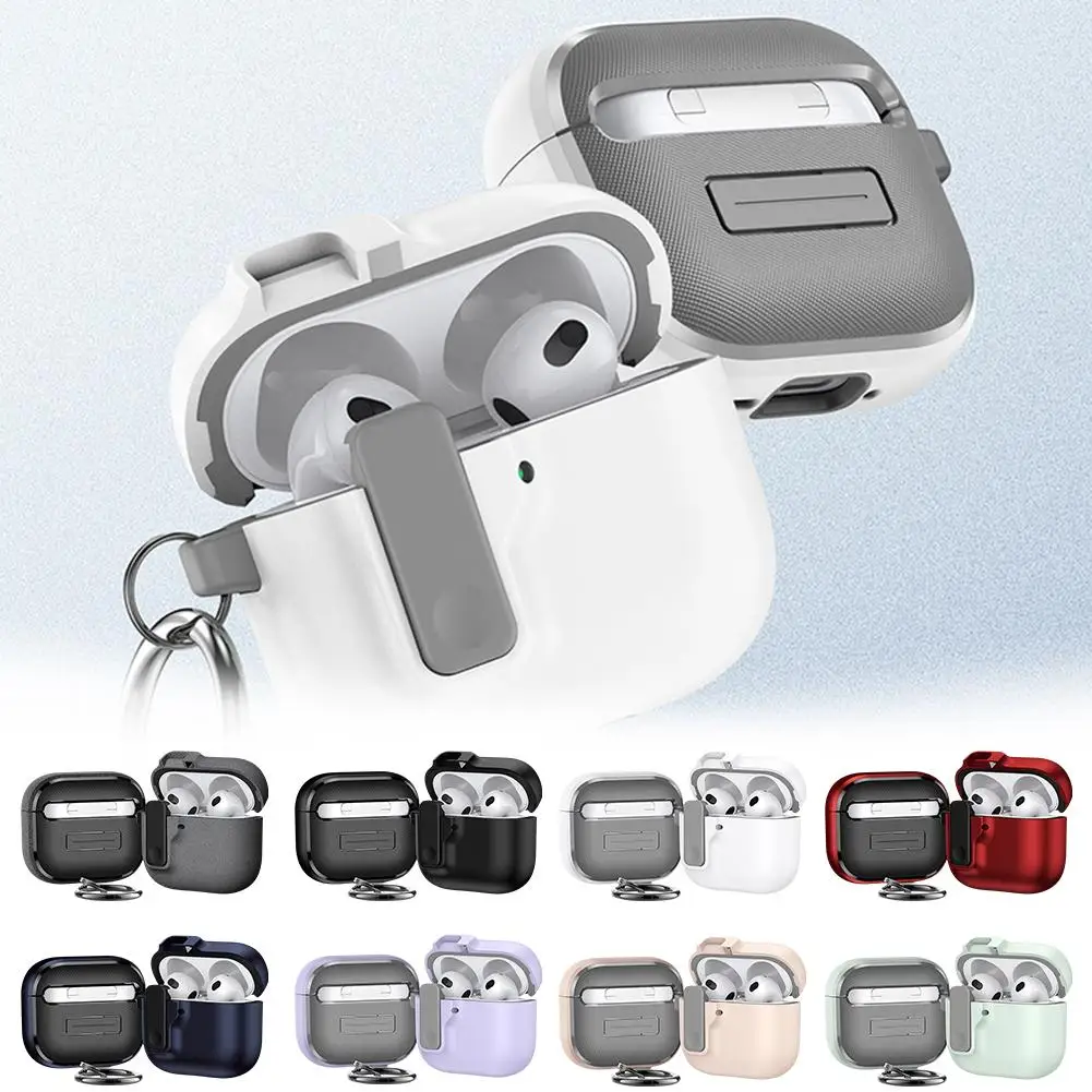 Custodia protettiva Custodia morbida in TPU antiurto con custodia a moschettone per custodia per cuffie Apple Airpods 4