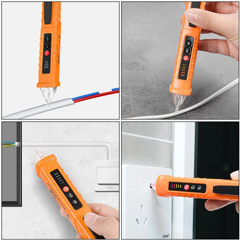 

Non Contact Electricity Tester Pencil Electrician Tool Voltage Pen Compact Auto Shutdown Material Flashlight