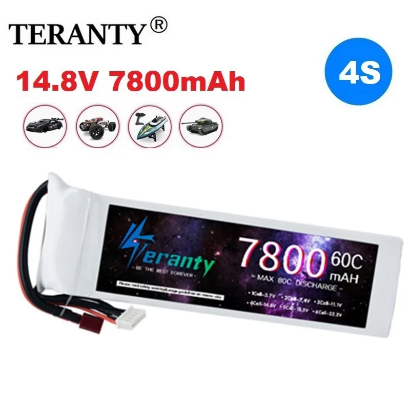 Teranty 7800mAh 4S 14.8V 60C Aircraft Model Drone Quadcopter High Power Lipo Battery Airmodel Accessories XT60 XT90 EC5 Deans T