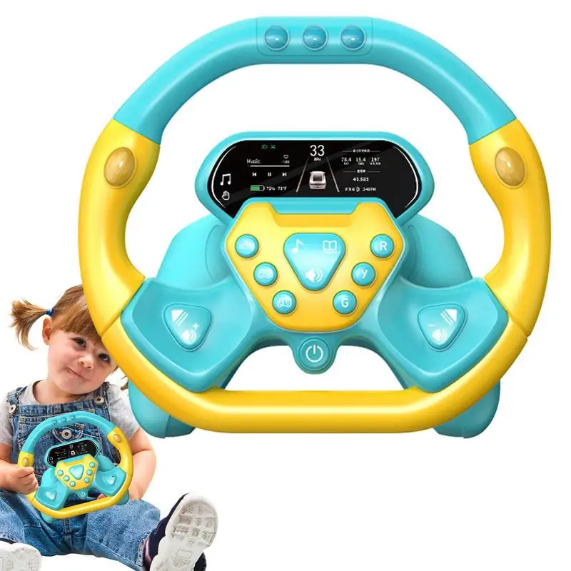 Electric Steering Wheel Toy With Music And Light Early Educational Pretend Play Multifunctional Driving Vocal Toy For Kids