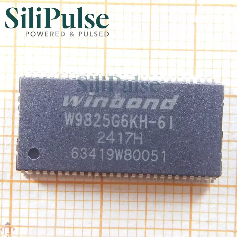 (1pcs) W9825G6KH-6I TSOPII-54-10.2mm 100% Original In Stock SDRAM,256Mb 3.3v-40°C~85°C 166MHz/CL3 133MHz/CL2 W9825G6KH-6ITR