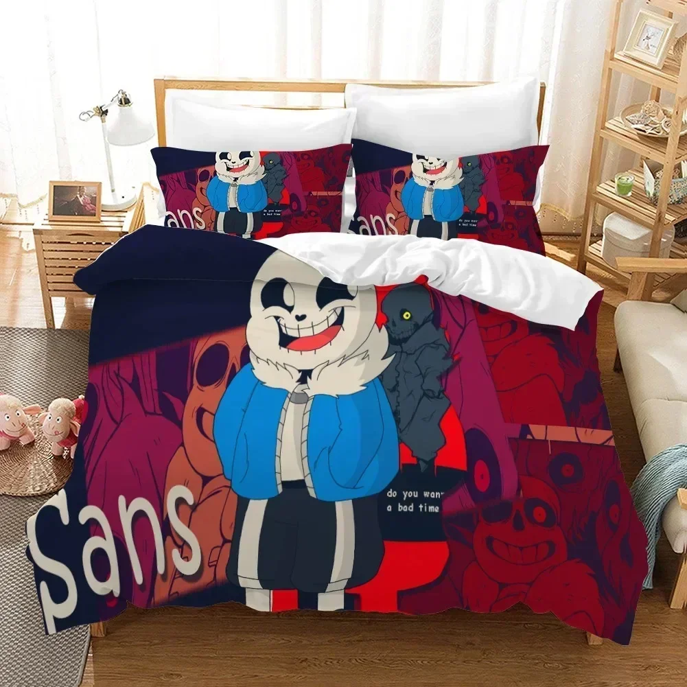 3D Printed Undertale Game Frisk Sans PapyrusBedding Set Duvet Cover Sheet Pillowcase Bed Full Queen King Size Comforter Bedroom