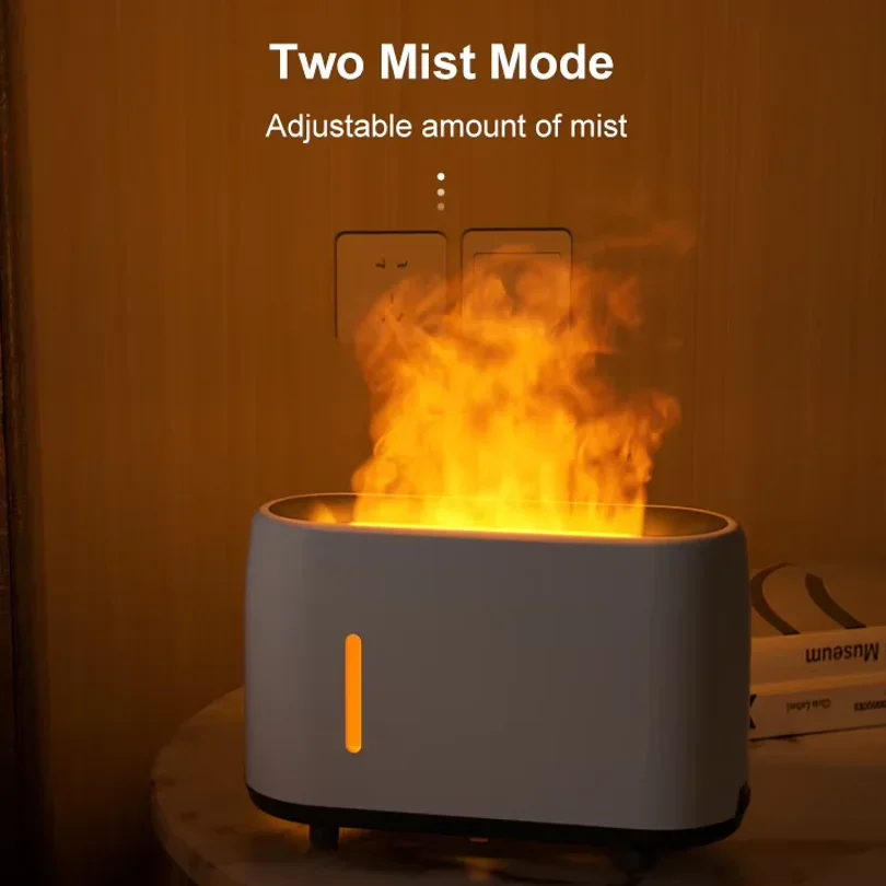 FirmHome StoreColorful Flame Mini Aroma Diffuser 240ml Auto-Off Fire Air Humidifier Oil Diffuser With Remote Control For Home Ba