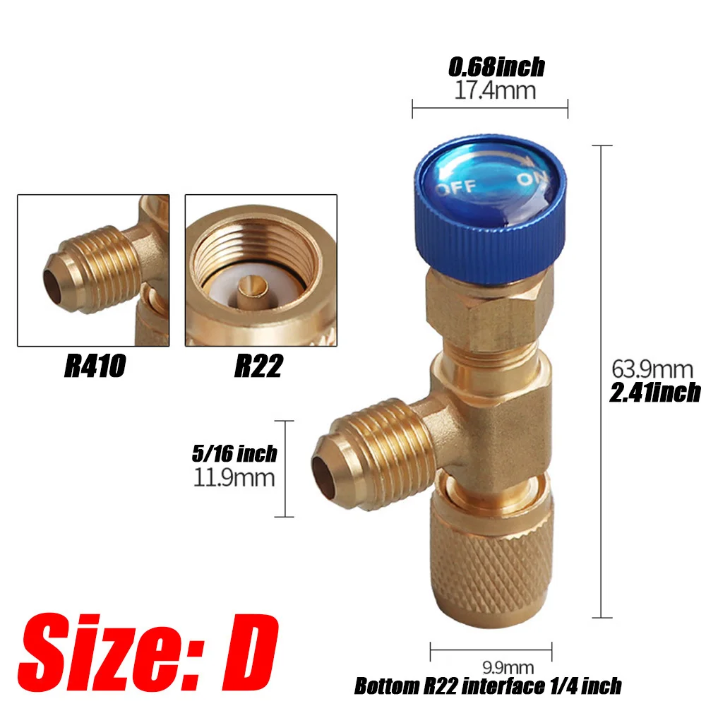 4/2/1PCS R410A R22 1/4 "Kühlung Lade Sicherheit Ventil Klimaanlage Kältemittel Sicherheit Flüssigkeit Adapter hand Werkzeug Teile – Detail 6