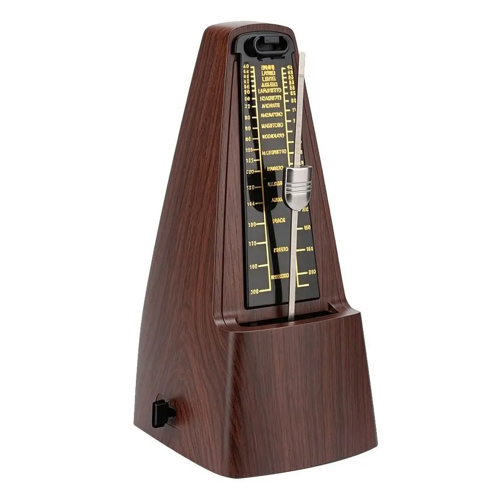40-208 BPM Mechanical Metronome Deep Wood Grain Loud Sound Track Tempo Metronome Track Tempo High Precision Practice Metronome