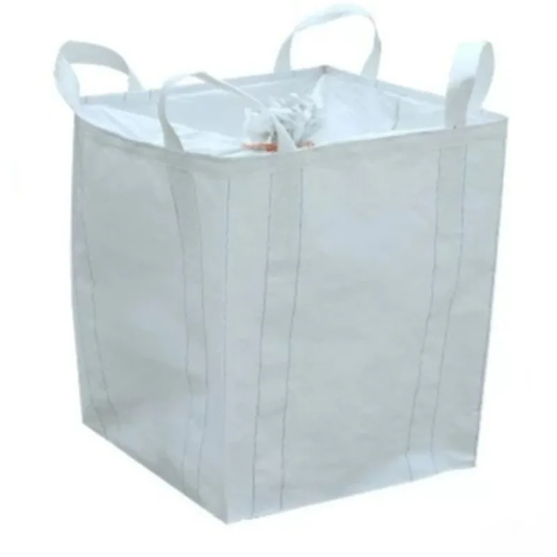2pcs 1000kg Ton Bag FIBC Flat Bottom Jumbo Bulk Bag with Cross Corner Loop and Handle for Construction Made of PP Antistatic