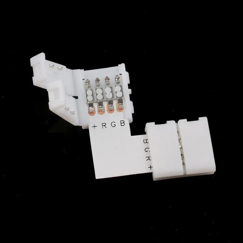 4 Packs L-Vorm 4Pin Rgb 5050 Led Connector Led Light Strip Connectors