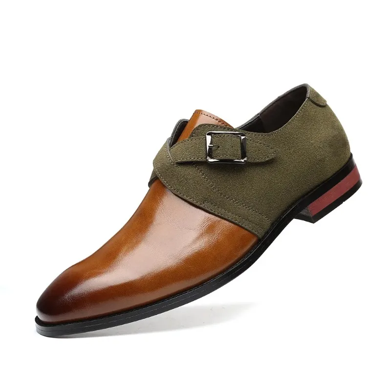 

High Quality Men's Dress Shoes New Business Formal Oxfords Two Tone Color Comfortable Non-Slip Office Wedding Leather Footwear