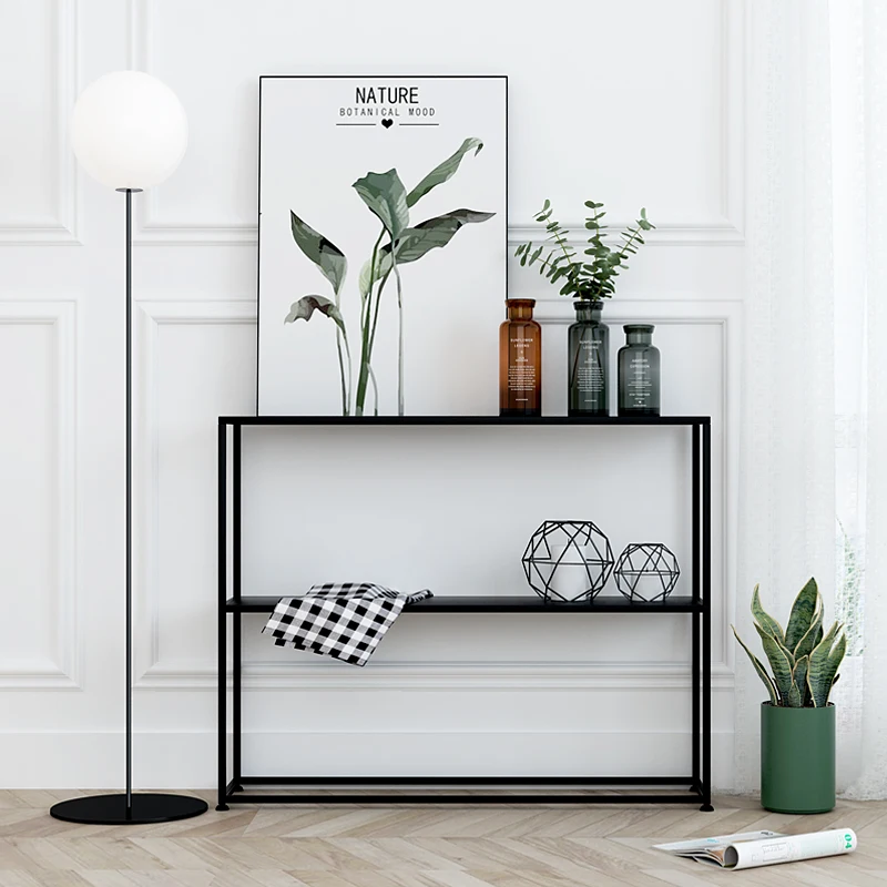 

Wrought iron entrance rack baffle wall decorative shelf living room bedroom corner floor storage rack office bookshelf