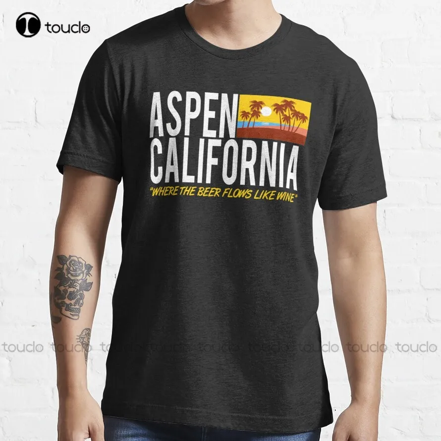 Aspen California - Where The Beer Flows Like Wine T-Shirt dog shirts Custom aldult Teen unisex digital printing xs-5xl cotton