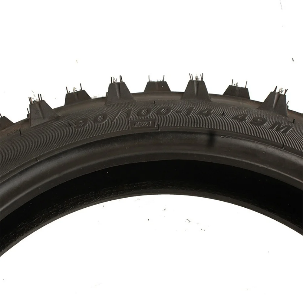 90/100-14 Off Road Winter Tire 4PR Aggressive Tread Spiked Traction For Mini Dirt Bike Pits Bike Stable Control On Ice Snow