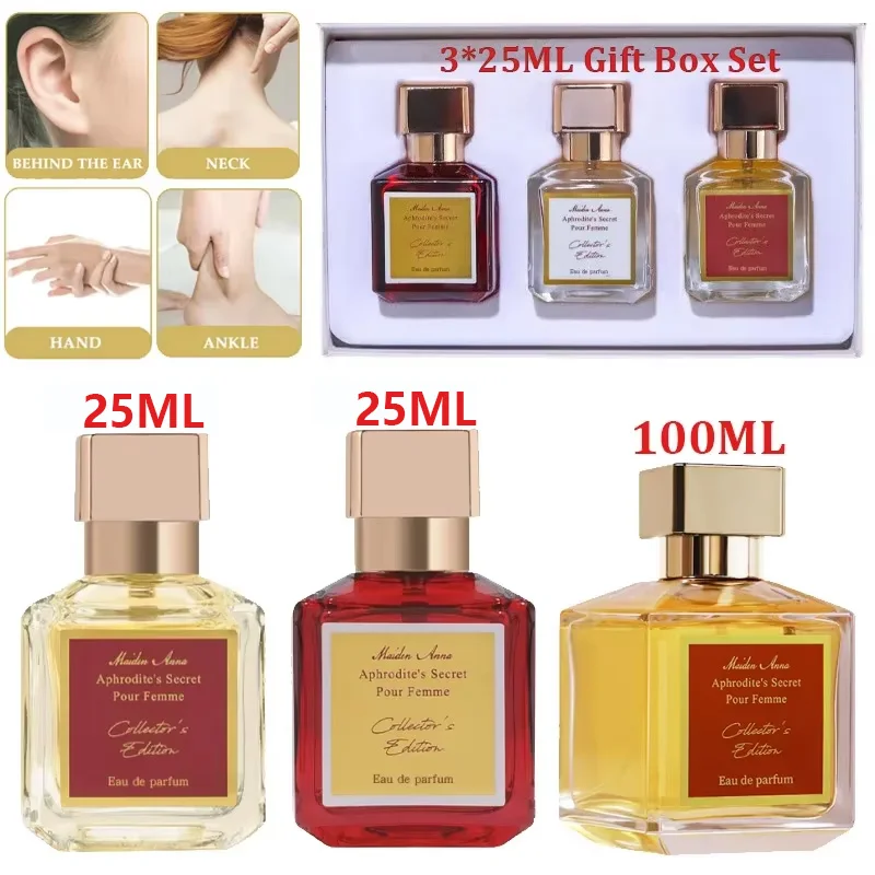 25 ML/100 ML Eau De Toilett สเปรย์น้ําหอม Woody Amber กลิ่นดอกไม้กลิ่นหอมยาวนานฟีโรโมน Parfum Balminess 3*25 ML GiftBox ชุด