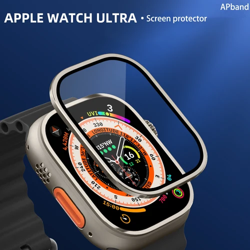 Imagen 2 del producto Cristal templado para Apple Watch Ultra 49mm Protector de pantalla Metal parachoques accesorios antiarañazos HD película completa iWatch Ultra 49mm