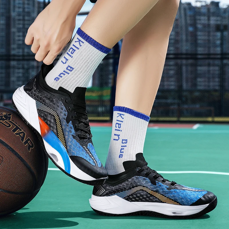 Men Basketball Soft Sole Rebound Cushioning Professional Training Running Shoes Anti Slip Breathable Outdoor Sports Shoes Men