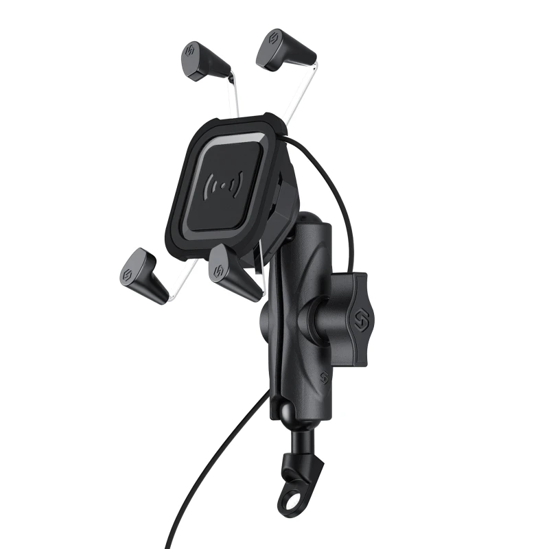 Motorcycle Back Mirror Holder with 15W Wireless for 3.5-7