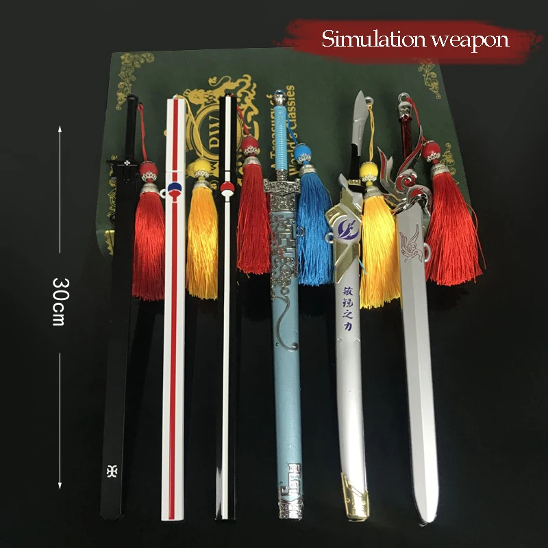 30cm Devil Hunter Chen Qingling Lan Wangji Wei Wuxian Alloy Model Anime Game Swords Simulation Weapon Cosplay Sword Art Online