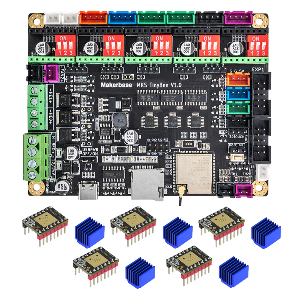 Makerbase MKS TinyBee 3D printer Control Board ESP32 MCU Mini 12864 TFT35 Screen Wifi Function WEB Control A4988 TMC2209 Driver