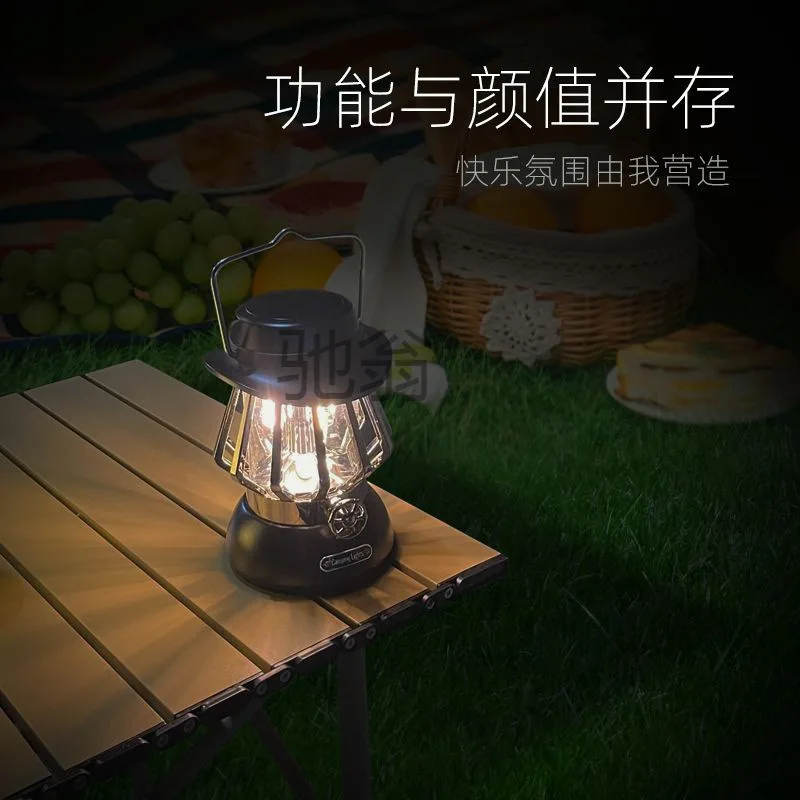 Retro Horse Lantern LED Camping Light Rechargeable Horse Lantern Super Long standby Endless Dimming Old style Handheld Light Atm