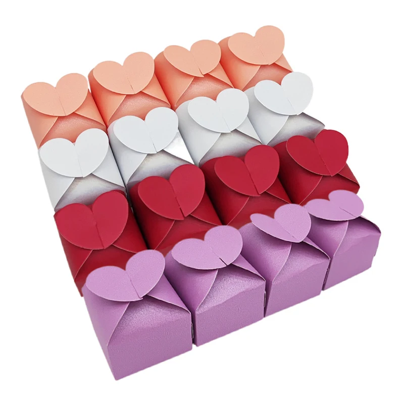 20/30/50Pcs Colorful Love Heart Candy Gift Box Wedding Favor Gift Chocolate Packaging Box Birthday Valentine's Day Party Supply