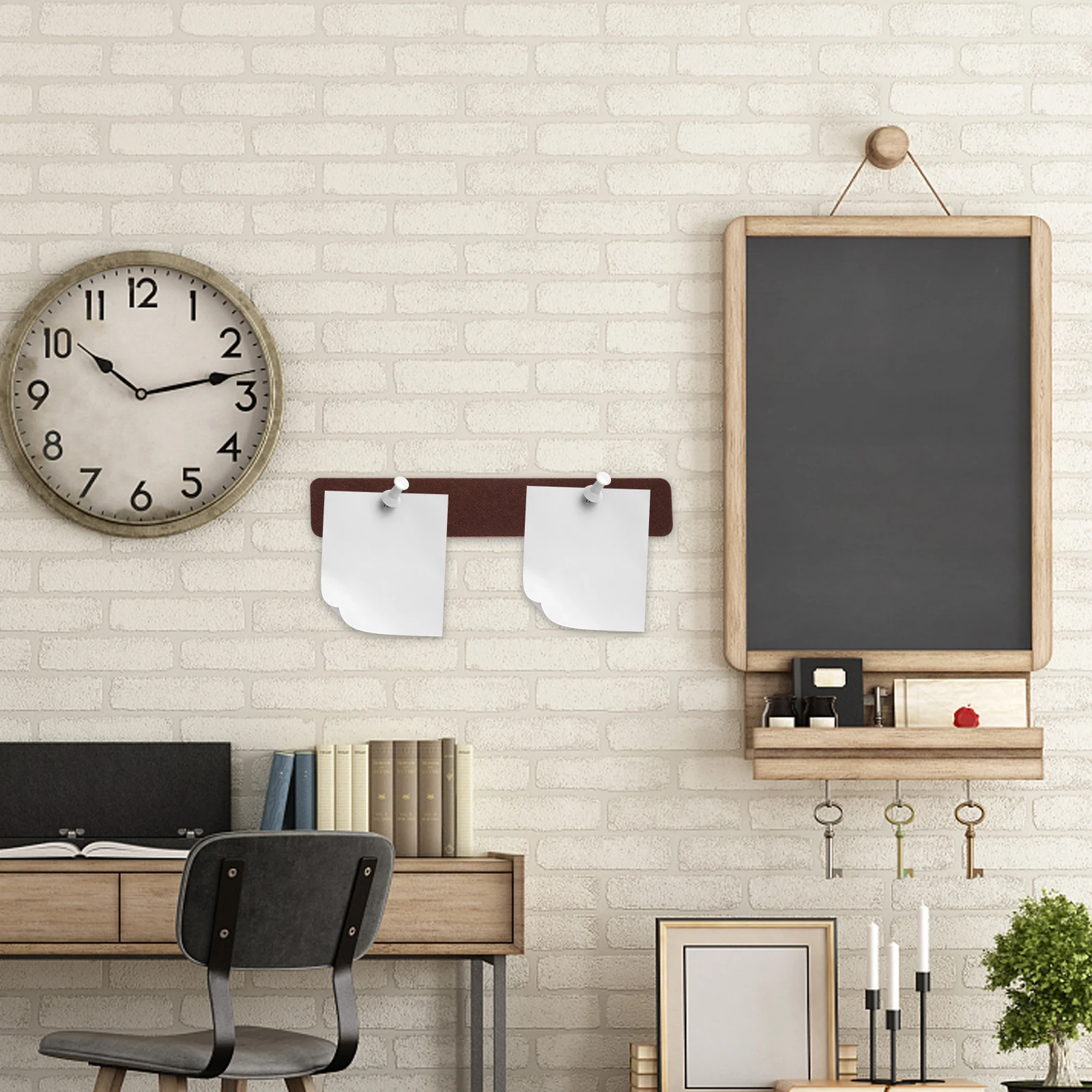 

6Pcs Felt Bulletin Board Strips Small Cork Boards for Wall Memo Note Board Office Pin Boards Corkboards for Wall