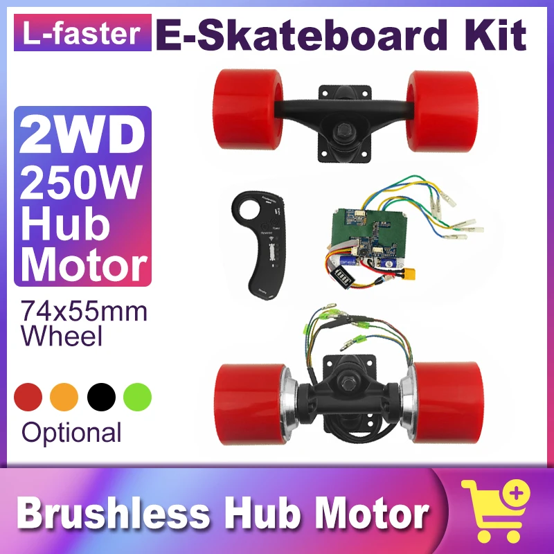 Brushless Hub Motor Kit for Electric Skateboard, Dual Drive Conversion Kit, DIY Child E-board, 74x55mm 4-Wheel