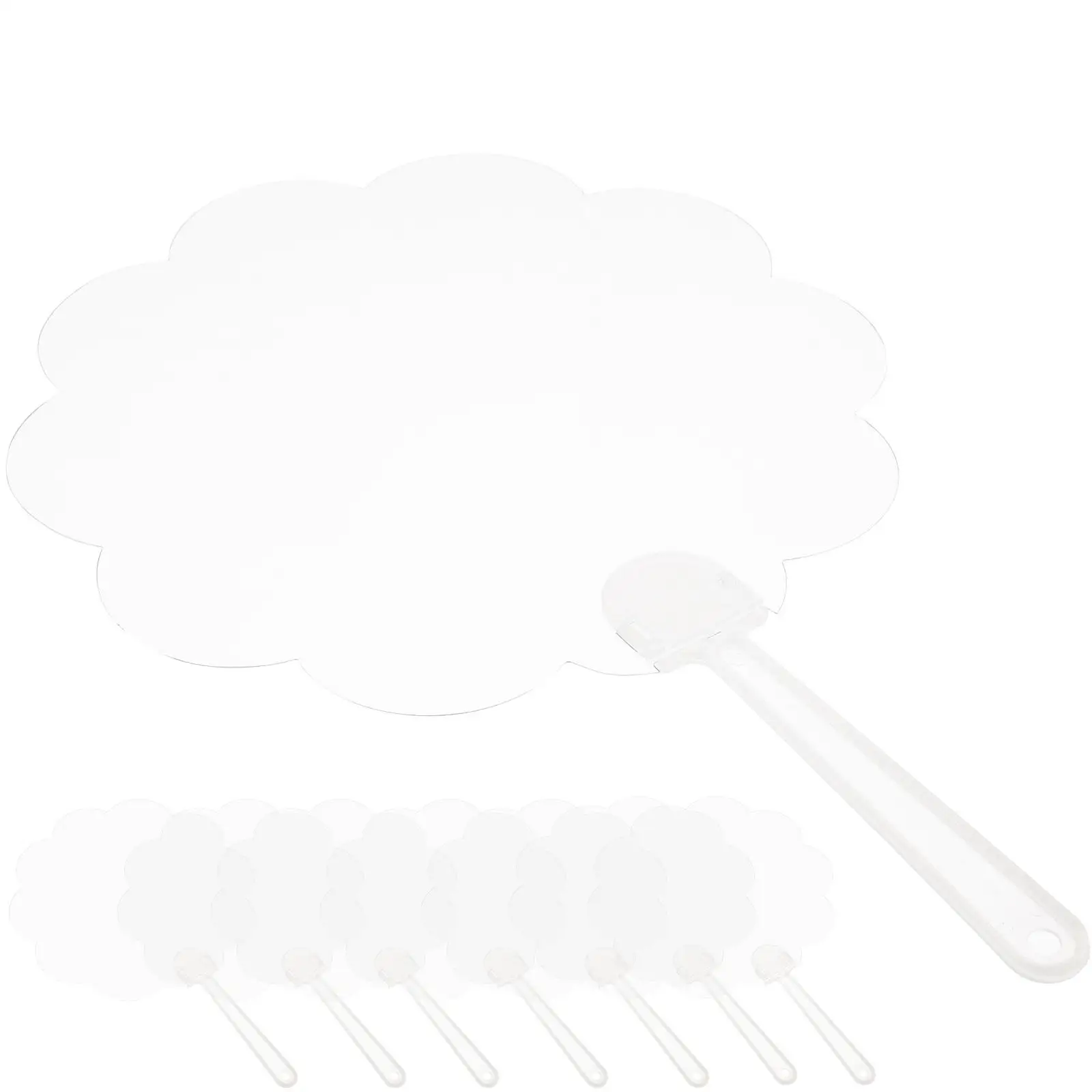 

8pcs Blank Round Fans DIY Graffiti Transparent Kids Painting White Hand Fan Decorative Supplies Summer Craft Project