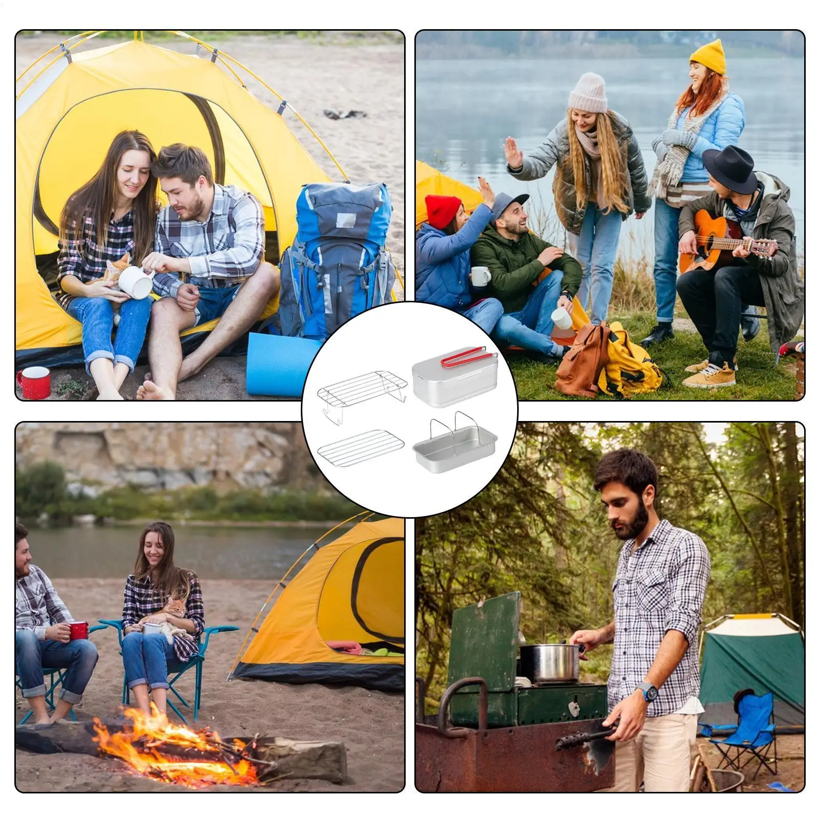 

Набор ланч-боксов, термостойкие с ручками, ланч-боксы с ручками для детей, мужчин, взрослых, путешествий, работы, кемпинга, пикника, пешего туризма