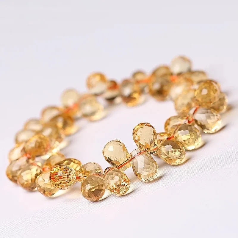 Natural Faceted Drop Yellow Crystal Bracelet Clean Cut Ametrine Fashion New DIY Uruguay Purple Crystal Jewelry Wholesale