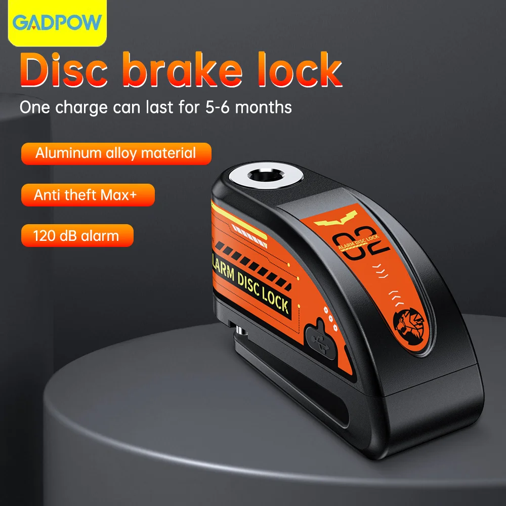 

Gadpow Motorcycle Alarm Disc Brake Lock Security Motor Wheel Disc Padlock Waterproof 110dB Loud Anti Theft Alarm a Motocicle