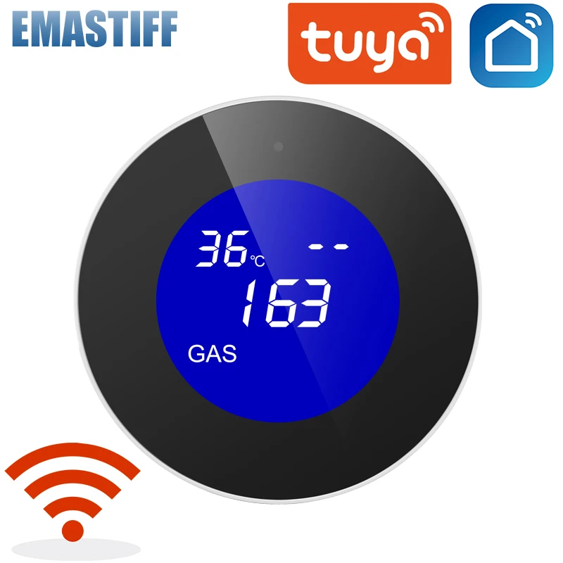 Tuya Wifi Gas Lpg Leksensor Alarm Brandbeveiligingsdetector App Controle Veiligheid Smart Home Lekkage Sensor Ondersteuning Smart Life App