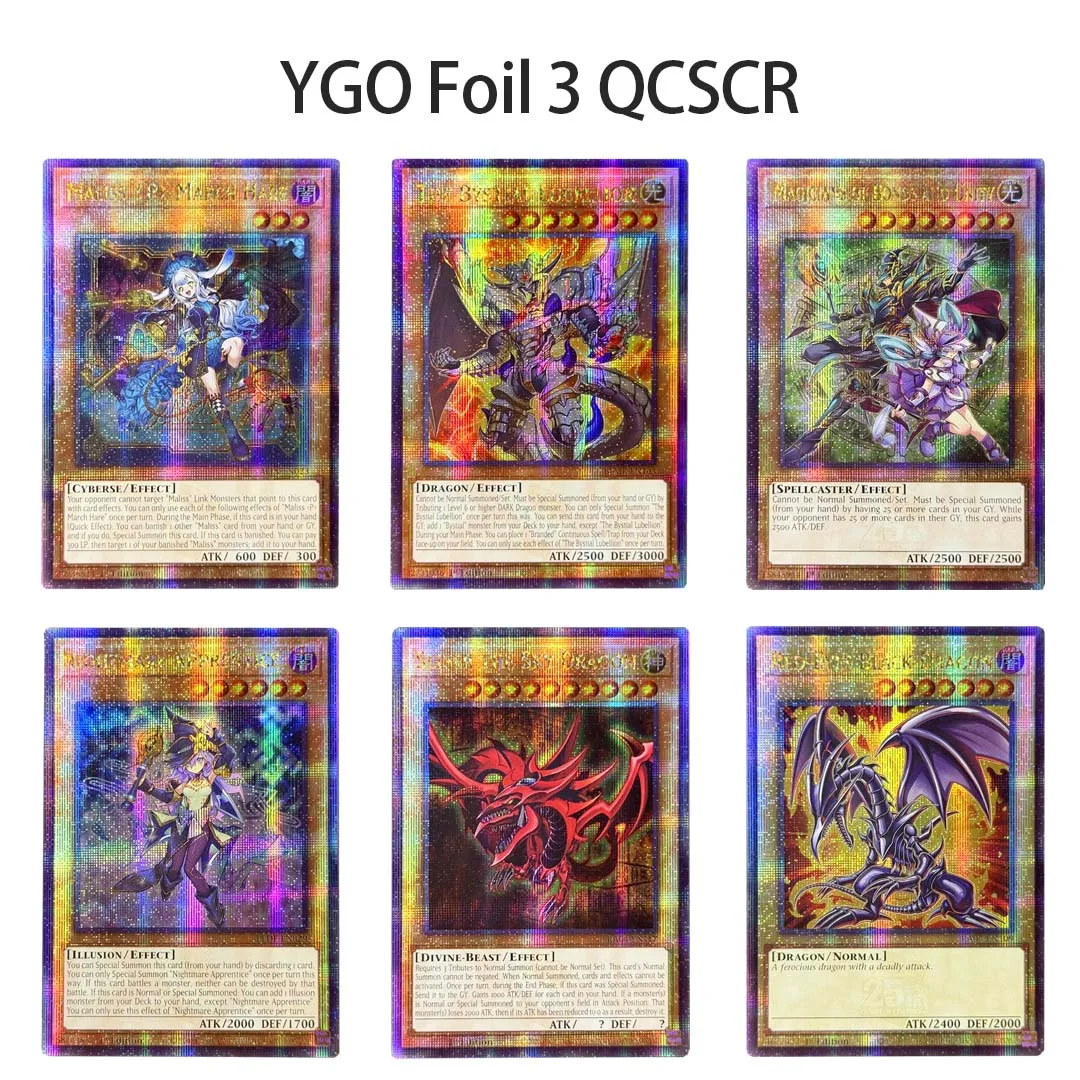 QCSCR Quarter Century Grid Holo Replica Cards, Anime Style TCG Collectible Cards, Shiny Foil Monster Spell Cards for Collection