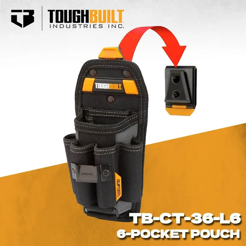 TOUGHBUILT TB-CT-36-L6 Technician 6-Pocket Pouch with ClipTech Pouch Clips 4 Screwdriver Loops Toughbuilt Tool Bag