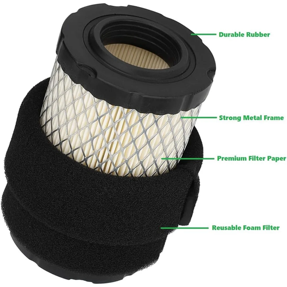 796031 594201 Air Filter Kit for Briggs and Stratton 590825 591334 John Deere D100 D110 D105 D125 D130 D140 MIU14395JADD