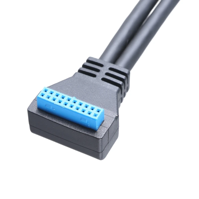 USB 20pin تمديد كابل داخلي USB3.0 19/20pin رأس منخفض لمحة ذكر إلى شاحن أنثي للوحات الأم للكمبيوتر