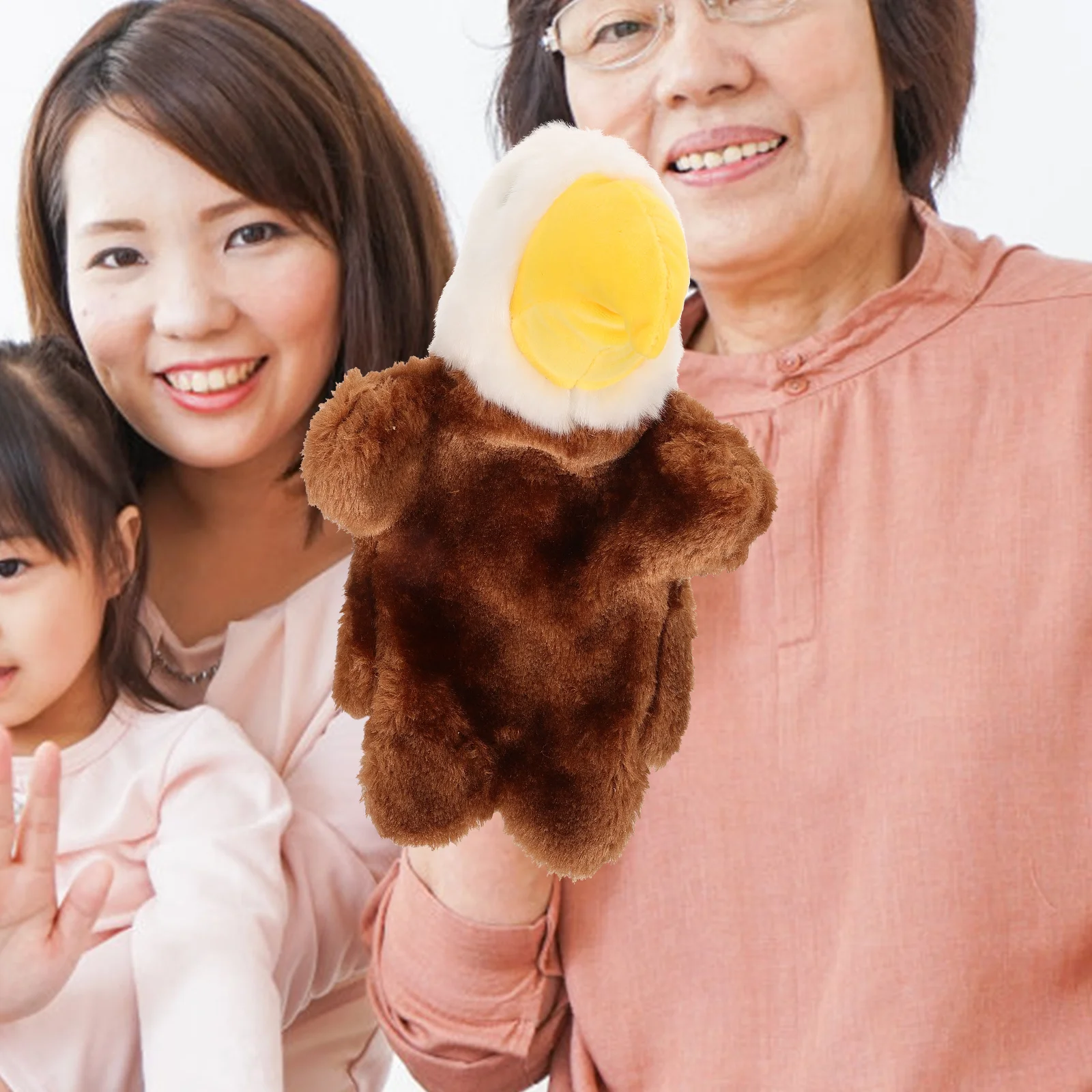 1Pcs Eagle Simulation Hand Puppet Comfortable Design Storytelling Role Hand Puppets Interactive Gift for Child