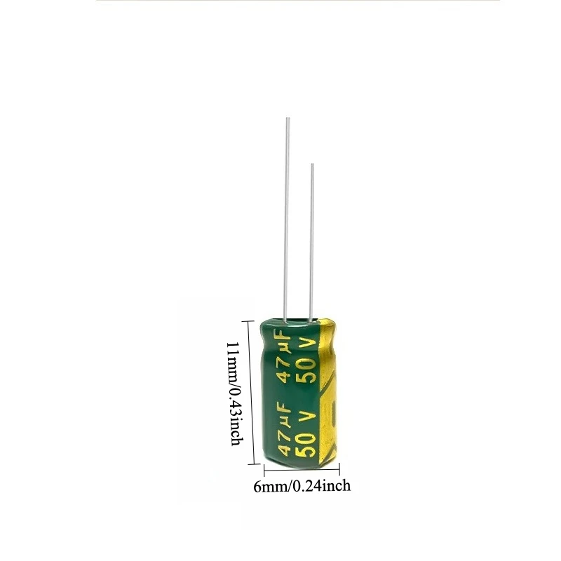 

250pcs 50V 47uF Electrolytic Capacitor High Frequency Low ESR Long Life 6x7 6x11mm for Power Supply
