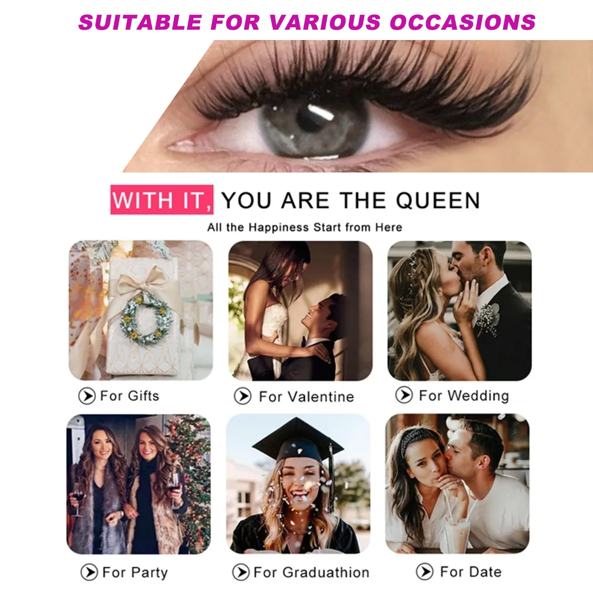 3 أزواج من الرموش الصناعية الناعمة ذات المظهر الطبيعي خفيفة الوزن على شكل عين القطة وعين الثعلب رموش اصطناعية ممدودة لتعزيز جمال العين #6