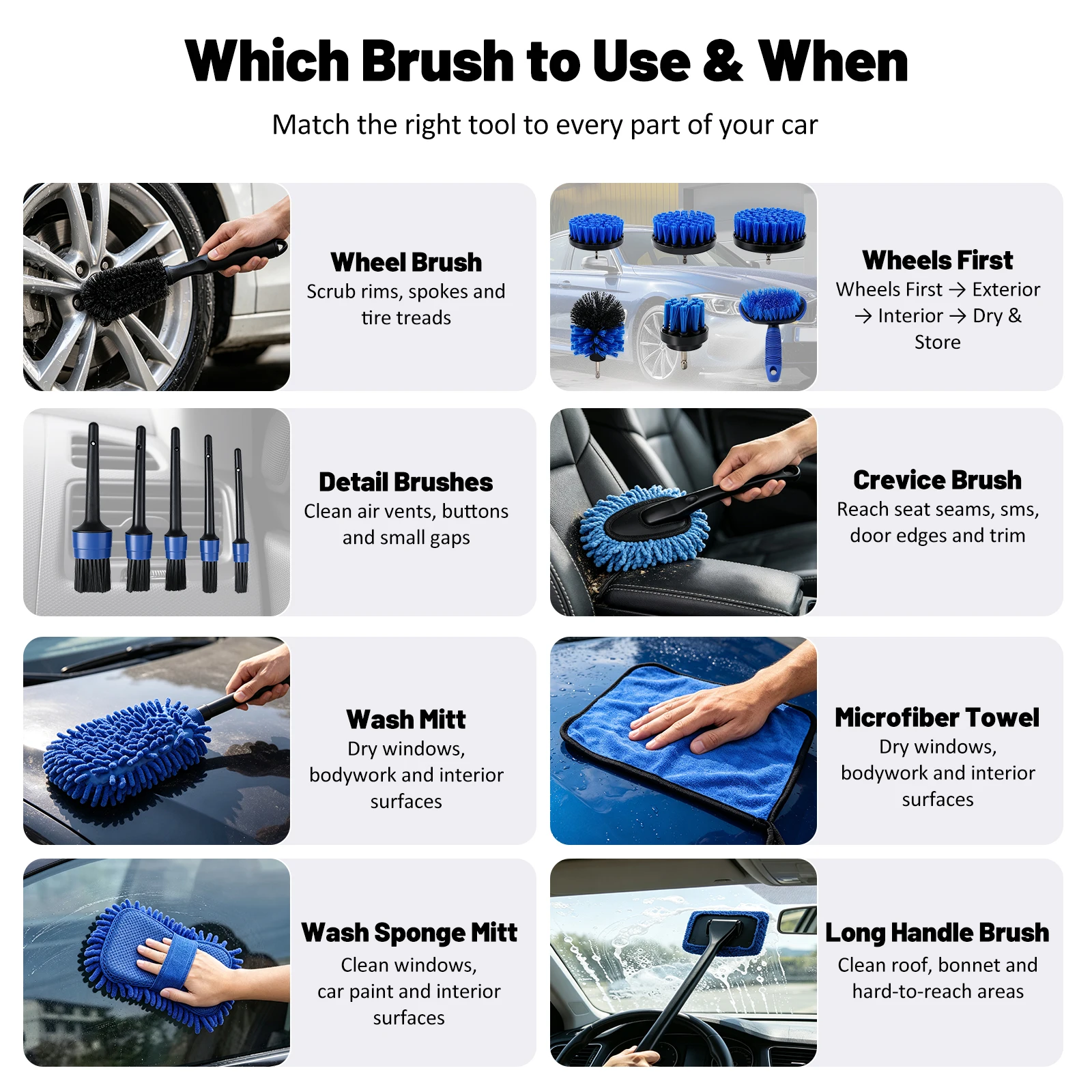 48PCS/Set Car Detailing Brush Set The Ultimate Auto Cleaning Kit for Vents Gap Maintenance Car Air Outlet Detail Clearance Brush