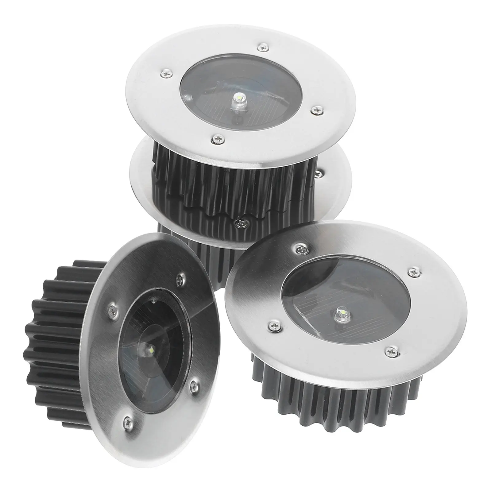 

4 шт. солнечных встраиваемых светильников из нержавеющей стали для сада, уличные ландшафтные светильники на солнечной энергии