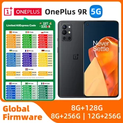 Global Rom OnePlus 9R 9 R 5G Smartphone 8GB 256GB Snapdragon 870 120Hz AMOLED Display 65W Warp 48MP Original used phone