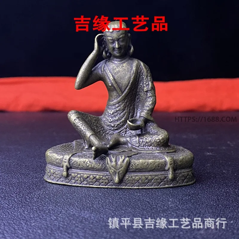 Brazen Brass Distressed Buddha Statue Retro Furnishings Table Decoration Small Size Tibetan