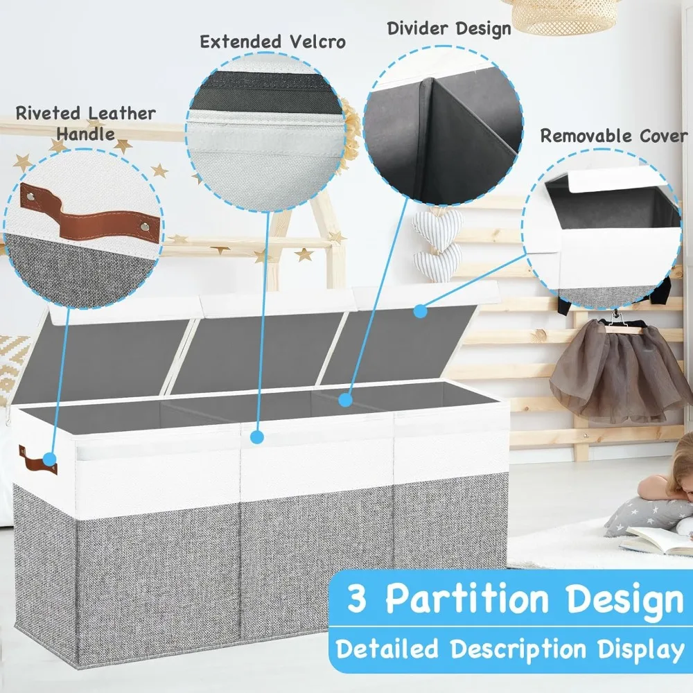 صندوق تخزين ألعاب الأطفال مع أغطية - منظم للحيوانات المحشوة والألعاب، مناسب للأطفال الصغار والرضع والفتيات والممرضات