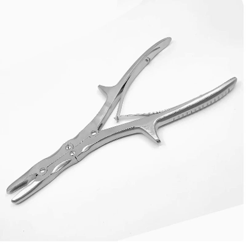 Orthopedic forceps, medical 24cm double joint bone biting forceps, straight elbow side bending dental forceps, bone cutting forc