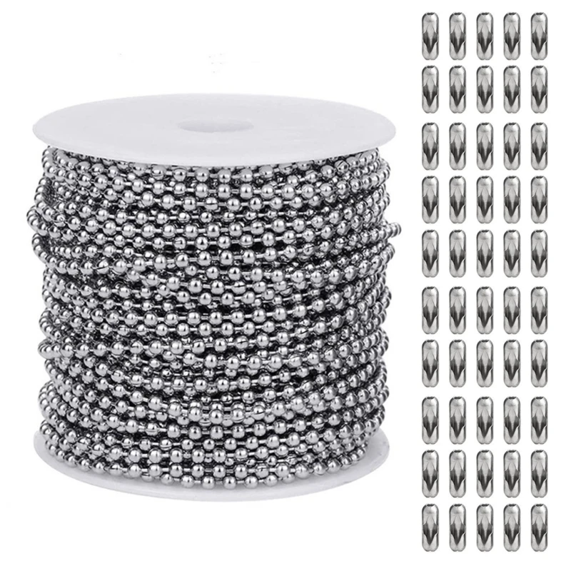 Fashionable Sturdy Stainless Steel Bead Chain Belt with 50 Adjustable Waist Buckles for Trendy Casual Daily Wear