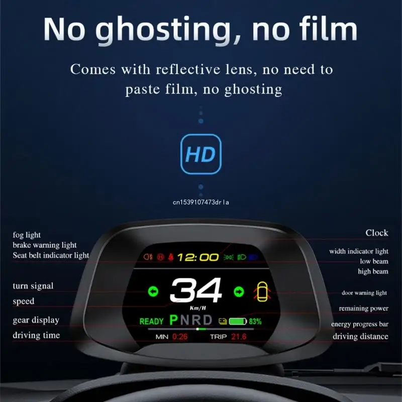 GPS HUD Head Up Digital Display Driving Overspeed Alarm Reminder for Car 3/Y Dropship