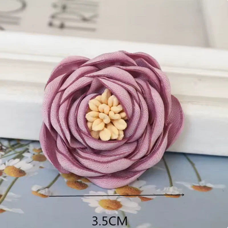 10PCS/Lot Purple Mix Chiffon Handmade Fabric Simulation Flowers For Wedding Dress Hat Shoes Decoration DIY Accessories