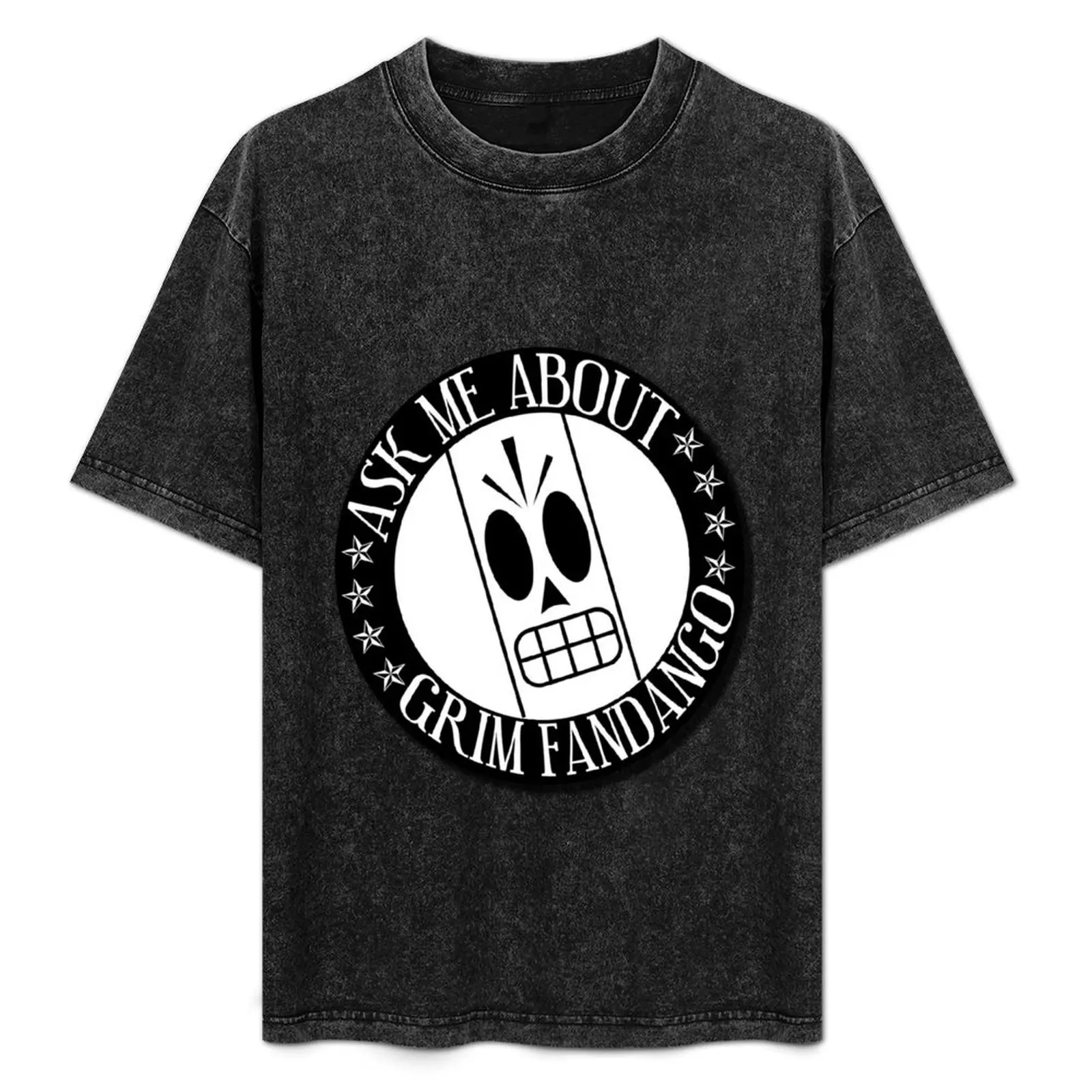 Ask Me About Grim Fandango T-Shirt Basic Simple Design Short Sleeve Shirt