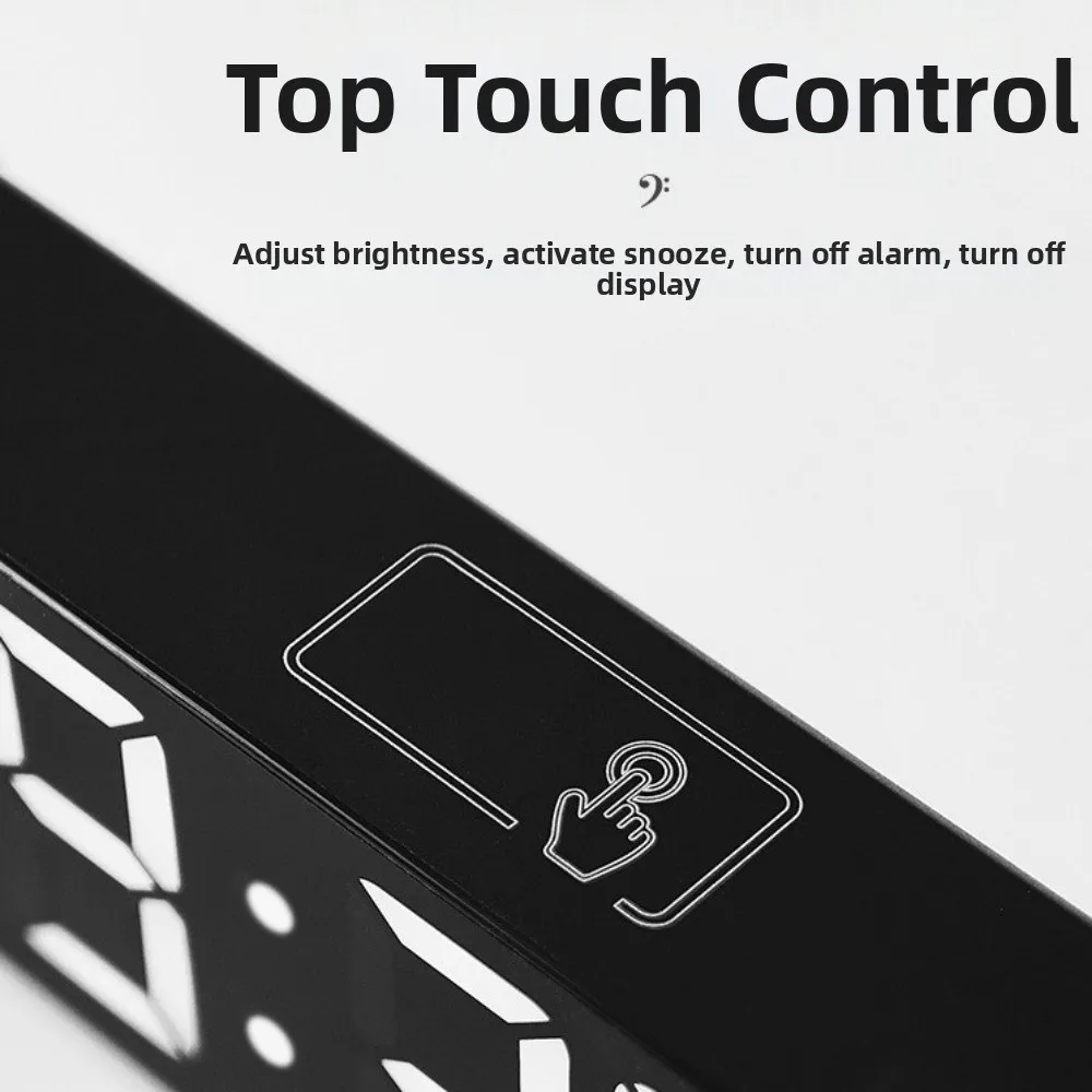 

Temperature Display LED Digital Alarm Clock Week Display Date Display Digital Wall Clock Dual Alarms Touch Control