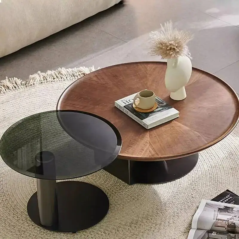 

Minimalist Aesthetic Coffee Tables Luxury Modern Simple Wood Coffee Tables Round Metal Designer Couchtisch Lounge Furniture