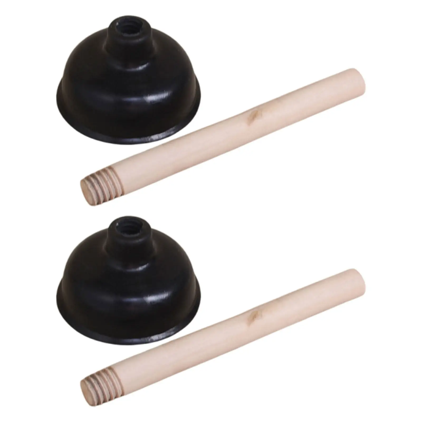 2Pcs Small Toilet Plunger for Sink Bathroom Drain Unclogger Rubber with Wooden Handle Manual Plunger Tool for Stubborn Clog